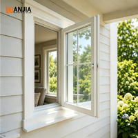 Ventana Abatible de Vinilo de Repuesto WANJIA con Mosquitera, Ventanas Exteriores de Vidrio UPVC Insonorizadas