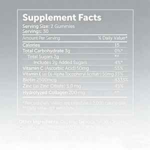 OEM Saç Uzatma Cilt Beyazlatma Tırnaklar İçin Sakızlı Şeker 1000mg Yaşlanma Karşıtı Biotin Kolajen Keratin C Vitamini <span class=keywords><strong>E</strong></span> ve Çinko - Product Image 3