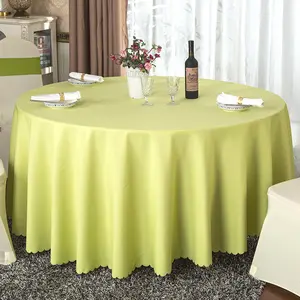 Wholesale Luxury Polyester Cotton Tablecloth Plain Weave Solid White 120 Round Table Cloth For Hotel Wedding