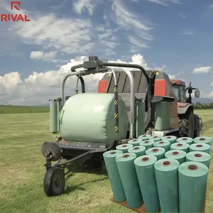 Filme extensível verde preto para silagem de feno agrícola, preço de fábrica, 750 mm, 500 mm, 250 mm, alta UV, 5 camadas