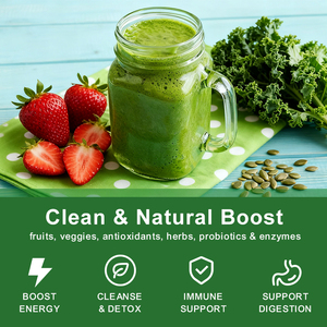 Suplemento en polvo súper verde de alta calidad hecho de extractos de hierbas naturales, sin OGM y sin gluten - Product Image 5