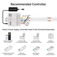 Bande LED COB RGBCCT BTF-LIGHTING 24V 720 LED/m Type Dam FCOB 12mm 6 Broches Dimmable Blanc Tunable pour Éclairage d'Armoire