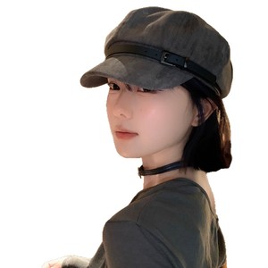 Béret d'hiver rétro japonais en daim PU avec boucle de ceinture <span class=keywords><strong>pour</strong></span> femme, artistique, tendance, respirant, taille ajustable, affine le visage - Product Image 5