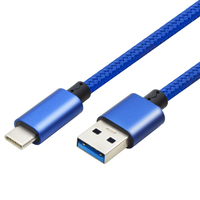 USB 3,0 Gen 1 Estándar A a USB Tipo C Cable Logotipo personalizado y longitud Cable DE DATOS trenzado de malla de algodón de aluminio multifuncional