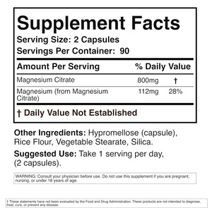 Tùy chỉnh magiê Citrate 800mg Viên Nang Công thức nhẹ nhàng cho dây thần kinh cơ bắp tiêu hóa hỗ trợ sức khỏe người lớn dịch vụ OEM - Product Image 5