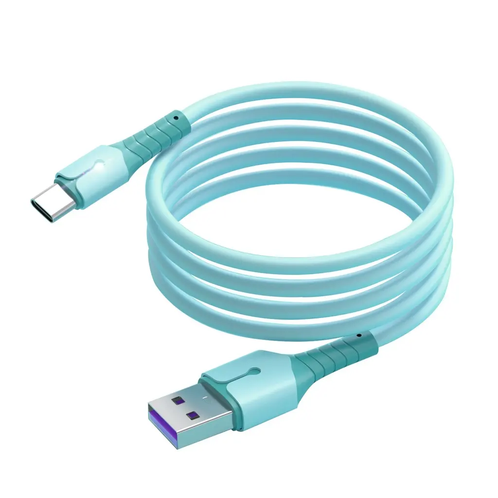 Liquid Silica Gel Cable With Working Light Tpe Material Cable Fast Charging Tipo C A Usb 2Mts