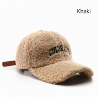 Casquettes Snapback en Polaire Sherpa Rétro Tendance Brodé Respirant Doux pour la Peau Chapeau de Papa pour l'Extérieur Quotidien Contre le Froid
