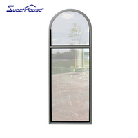 Superhouse Marco ultra estrecho personalizado a prueba de huracanes Marco de aluminio de impacto Ventanas Ventana arqueada de aluminio