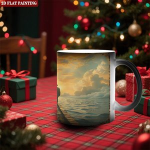 Mug magique à boire 11oz en céramique noire givrée, tasse changeante de couleur sensible à la chaleur - Product Image 2