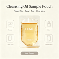 Sachet d'échantillon cosmétique personnalisé imprimé numériquement, scellé sur 3 côtés, étanche, transparent, pour liquides, pochette d'emballage 10ml pour huile nettoyante, petit format