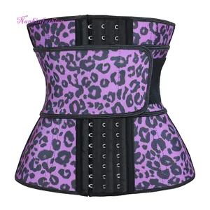 NANBIN Ladies Popular Purse Waist Trainer Vendor Custom Leopard Single Belt Gym Latex Waist Trainer Corset for Women