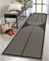 Tapis de couloir en boucle antidérapant au design moderne, facile à nettoyer, en polyester, fabriqué à la machine, pour un usage domestique - pour l'entrée, la cuisine