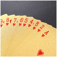 Cartes à Jouer Professionnelles Personnalisées en Plastique Plaqué Or 24K, Durables et Recyclables pour Jeux de Poker en Famille