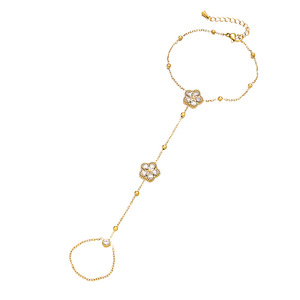 Brazalete <span class=keywords><strong>de</strong></span> Lujo con Flores <span class=keywords><strong>de</strong></span> Circonio, Anillo <span class=keywords><strong>de</strong></span> Dedo <span class=keywords><strong>de</strong></span> Acero Inoxidable Chapado en <span class=keywords><strong>Oro</strong></span> <span class=keywords><strong>de</strong></span> <span class=keywords><strong>18K</strong></span> para Mujer, Joyería Boho, Regalo - Product Image 4