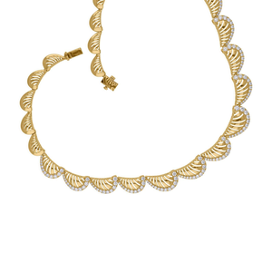 Collier ras du cou en argent 925 avec moissanite, finition dorée, coupe ronde, élégant, pour fiançailles, mariage, bijoux de mariée, cadeau pour elle - Product Image 3