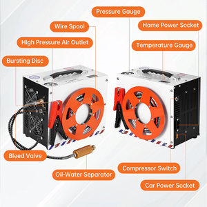 Máy nén khí PCP tự động ngắt 12V dùng cho bình khí, TUXING tiện lợi, áp suất cao, hai xy-lanh, 4500psi/300bar, dùng cho săn bắn - Product Image 3