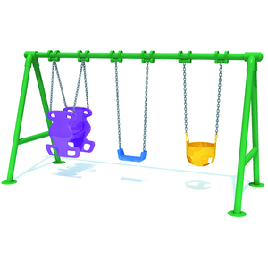 Ensemble de balançoires en acier galvanisé pour enfants <span class=keywords><strong>avec</strong></span> de grands sièges <span class=keywords><strong>Toboggan</strong></span> en plastique pour terrains de jeux extérieurs résidentiels en matériau LLDPE - Product Image 4