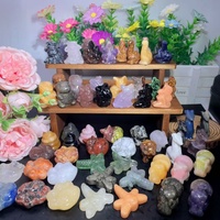 Vente en gros de pierres précieuses de guérison, matériaux mixtes, petites sculptures d'animaux mignons, cristal de grotte artisanal pour la décoration de cadeaux