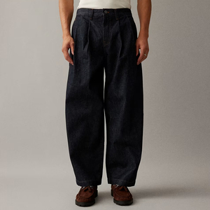 Nouveau <span class=keywords><strong>Jean</strong></span> Baggy Décontracté Indigo pour Homme 2026 en Denim Brut Plissé, Coupe Haute et Jambe Large, Idéal pour le Quotidien - Product Image 3