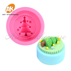 AK árbol de Navidad helado pastel molde de silicona Fondant Chocolate molde pastel decoración Sugarcraft pastelería hornear para <span class=keywords><strong>arcilla</strong></span> - Product Image 4
