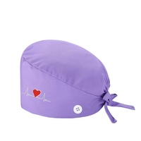 Bonnets chirurgicaux doublés satin pour infirmières – Confortables, respirants, avec boutons – Bonnets de travail médicaux pour hôpitaux, cliniques, imprimés ECG