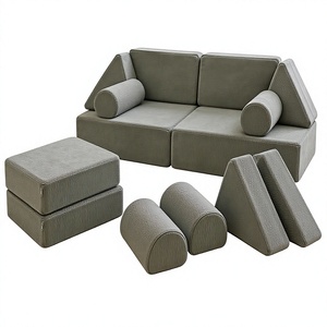 Canapé modulaire pour enfants avec revêtement en cuir PU et rembourrage en mousse, design en forme de L, pour mobilier d'activités pour enfants - Product Image 4