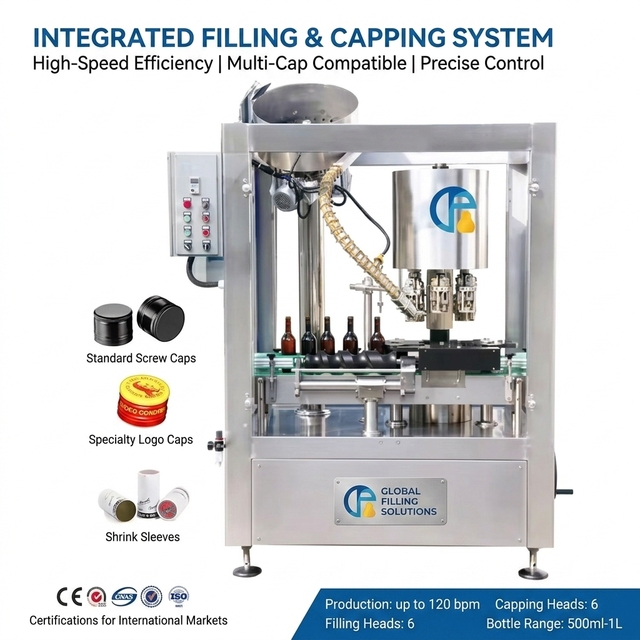 Automatic Glass Bottle Aluminum Cap Sealing Machine Twist Off Ropp Wine Juice Oil Bottle Capping Machine