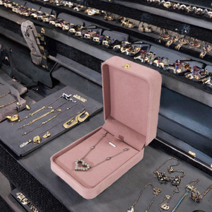 Scatola Regalo in Velluto per Gioielli con Stampa a Caldo in Lamina d'Oro e Finitura Effetto Sfumato per Anelli, Ciondoli, Bracciali, Collane, Orecchini e Confezionamento di Distintivi - Product Image 2