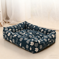 Verdicktes Quadratisches Luxus-Hundebett & Katzennest, Faltbar, Waschbar, Weich, Atmungsaktiv, Orthopädisch mit Abnehmbarem Bezug, Winter-Memoryschaum