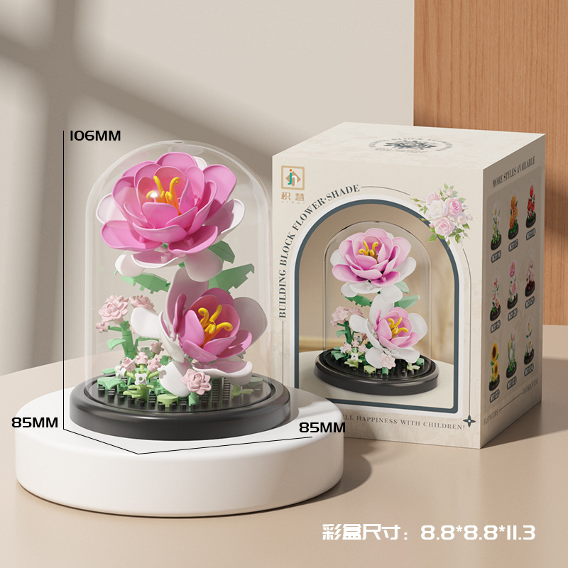 Rose flower 157pcs+transparent dust cover-color box