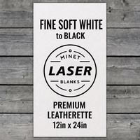 Feuilles de similicuir laserable blanc doux à noir de 12x24 pouces pour artisanat de mariage, étiquettes de spa, pochettes cosmétiques