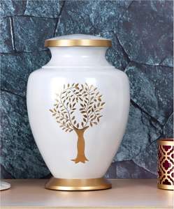 Sofisticada urna de metal para cenizas Contenedor de cremación seguro de calidad excepcional para servicios conmemorativos en el hogar Suministros funerarios - Product Image 5