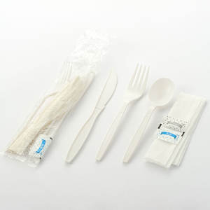 4.5g Ensembles de couverts jetables robustes <span class=keywords><strong>Forchette</strong></span> Cuillères en plastique Fourchettes Couteaux Serviettes - Product Image 2