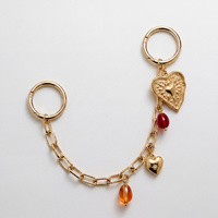 Bijoux fantaisie, chaîne en or, porte-clés, accessoires avec pendentif en forme de cœur remplaçable, breloques, breloque pour sac pour femmes