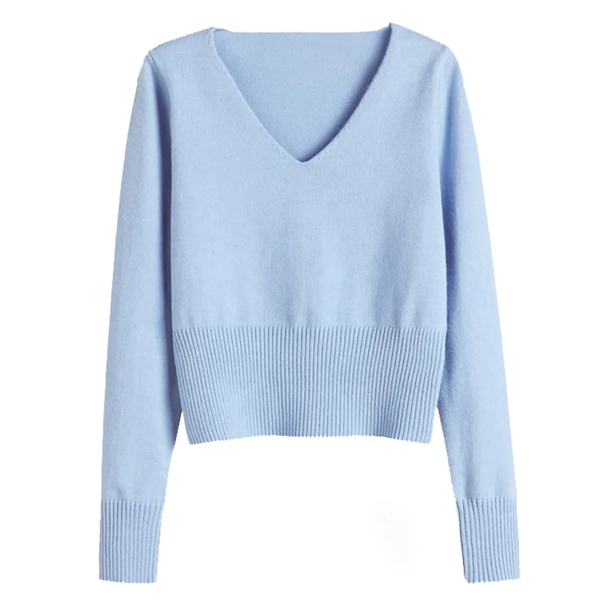 Knit short top bottoming shirt for fall/winter slim long-sleeved round neck inner high-waist sweater children dance dress shawl