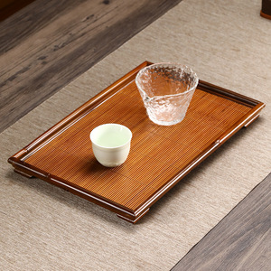 Handmade bamboo woven <b>tea</b> <b>tray</b>, natural bamboo <b>tea</b> <b>tray</b>, <b>tea</b> ceremony accessory, retro <b>tea</b> art ornament, bamboo <b>tray</b>, bamboo - Product Image 3