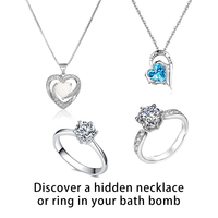 Valentine Coeur Forme Bulle Fizzies avec Bijoux Anneau Collier à l'intérieur Surprise Fizzy Bath Bomb MSDS