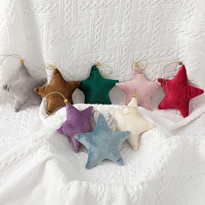 Decorazioni Natalizie a Forma di Stella Colorata in Velluto da Appendere all'Albero di Natale all'Ingrosso - Product Image 4