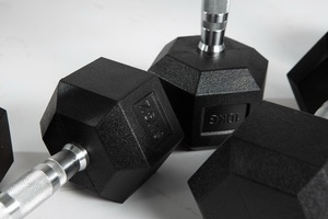 Haltères hexagonaux en acier et caoutchouc de haute qualité d'usine, 2,5 kg à 50 kg, augmentation de 2,5 kg pour les exercices des bras et des jambes - Product Image 2