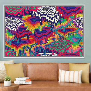 Psychedelic Stain <b>Canvas</b> Print: Bold Modern Wall Decor,WHITE <b>FRAMED</b> <b>CANVAS</b> - Product Image 3