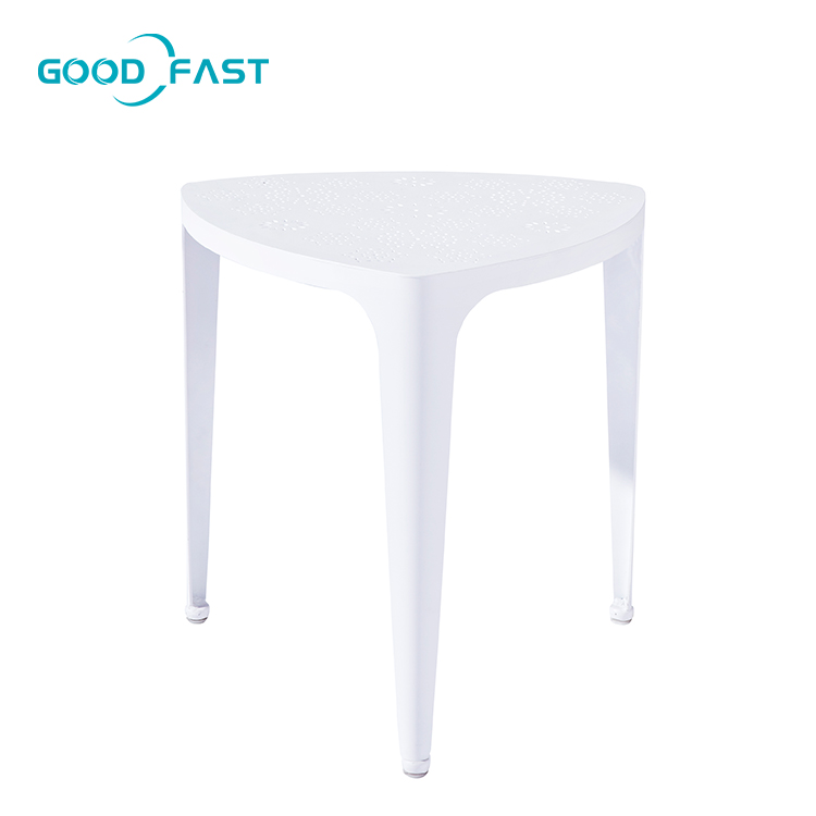 Коммерческая Обеденная Мебель для ресторанов, гостиничный стол, Заводская поставка, белый треугольный металлический Ресторанный стол для отеля