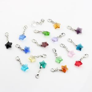 Modedesign Geburtsstein Fünf-Spitzen-Stern-Anhänger DIY Ohrring-Zubehör Hummer-Clamps kleiner Anhänger - Product Image 2