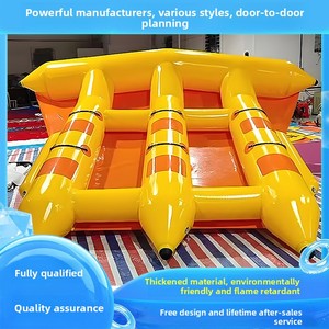 Bote Inflable de PVC <span class=keywords><strong>con</strong></span> Forma de Banana y <span class=keywords><strong>Tres</strong></span> Filas de Peces Voladores, Capacidad para 5 Personas, Juguete Acuático para Actividades de Natación - Product Image 3