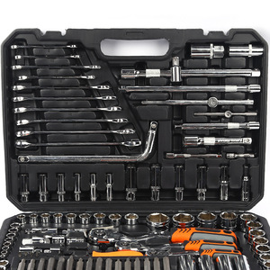 128 Piece Automotive Repair Tool Set 1/2 In Socket Wrench Pliers Screwdriver Bits Chrome Vanadium Steel Hard Case Auto Mechanic - Product Image 2