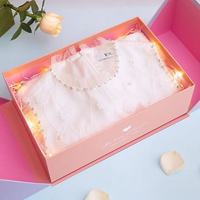 Boîte cadeau rigide à double porte, dégradé rose-violet, décor cœur, emballage en papier rigide, pour la Saint-Valentin, mariage, anniversaire