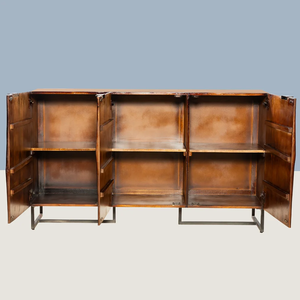 Buffet en bois sculpté à 3 portes pour salon et cuisine, meuble pratique pour le rangement de la vaisselle - Product Image 3