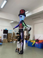 Halloween Performance LED éclairage gonflable squelette figurines marionnette marche gonflable crâne homme Costume pour défilé