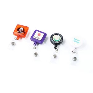 Wholesalers Personalized White Keychain Strap Promotional Lanyards Badge Reel with Carabiner - Product Image 4