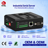 Convertisseur Ethernet industriel 1 port RS232 RS422 RS485 vers 100M, serveur série sur rail DIN avec DB9 et Modbus TCP