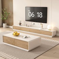 Console TV et Table Basse Tout-en-un en Bois 2026 – Unité Murale Fine pour Salons Modernes et Maisons Compactes – Style Minimaliste